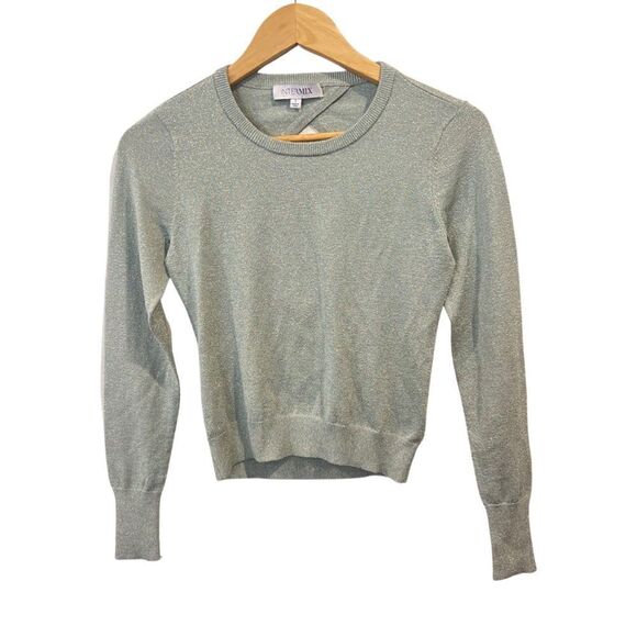Intermix Giselle lurex Sweater blue metallic size small - Picture 1 of 6